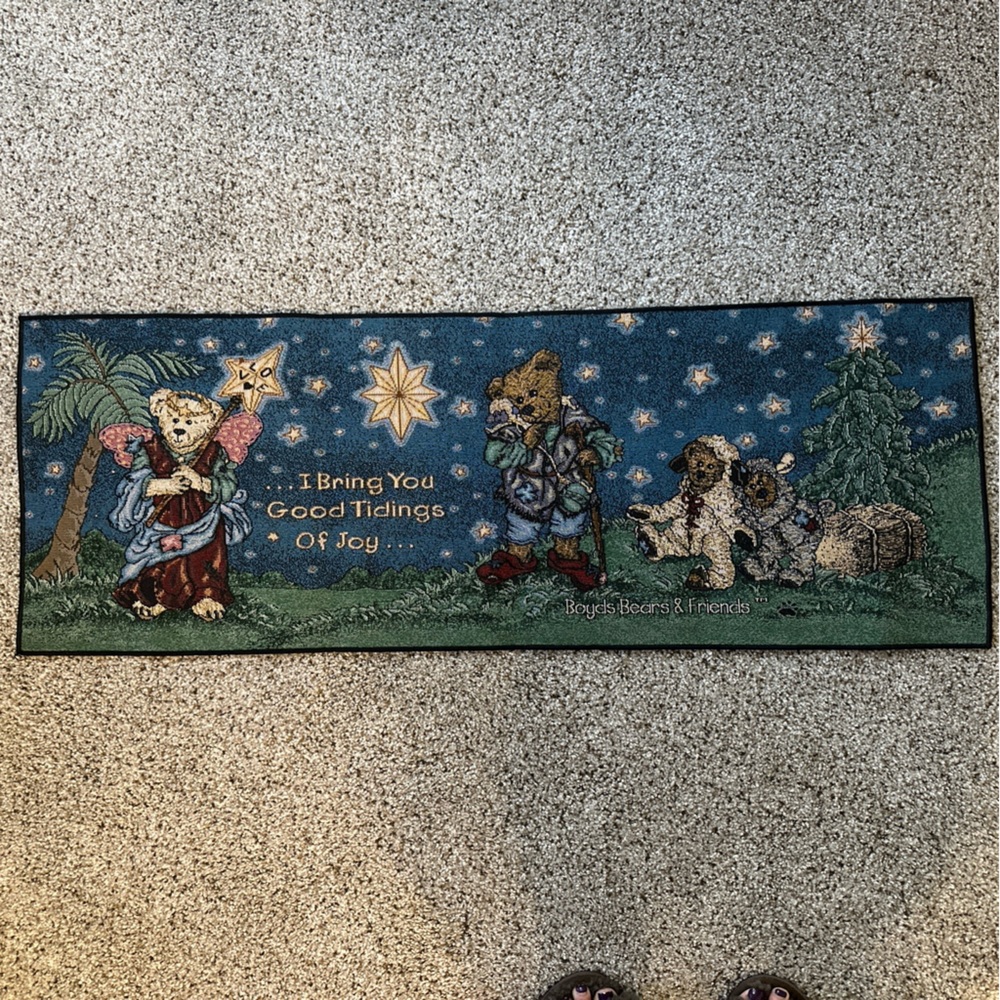 SOLD ON EBAY Boyd’s Bears Vintage Christmas Nativity Table/Dresser Runner - Picture 1 of 4